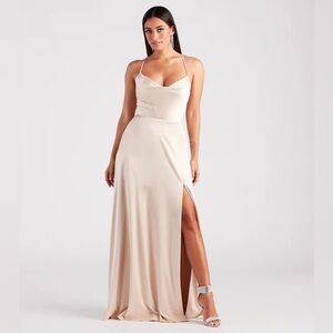 Allura Formal Satin A-Line Dress